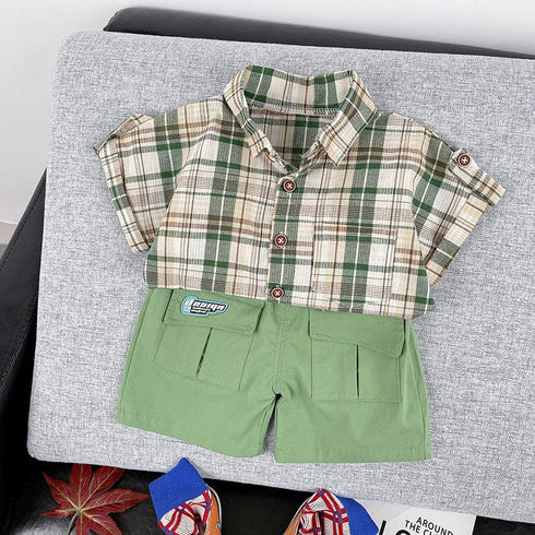 Boys short sleeve shirt two-piece set